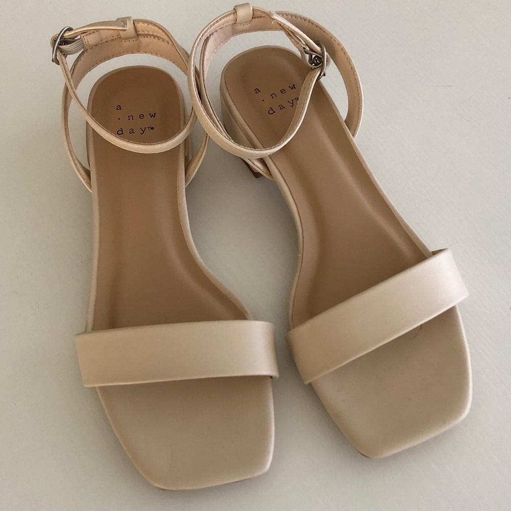 NEW Target A New Day Classic Nude Ankle-Strap Flat Sandals NWOT